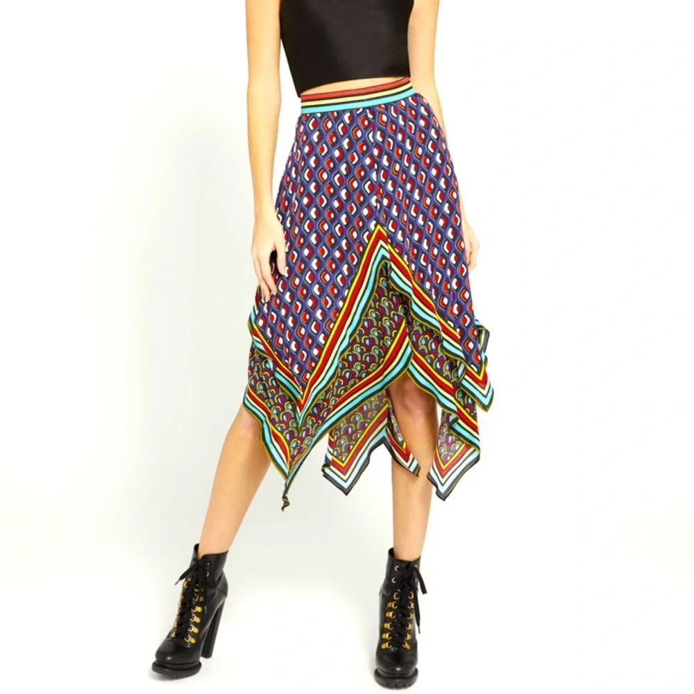alice+olivia Maura Tiered Handkerchief Skirt
